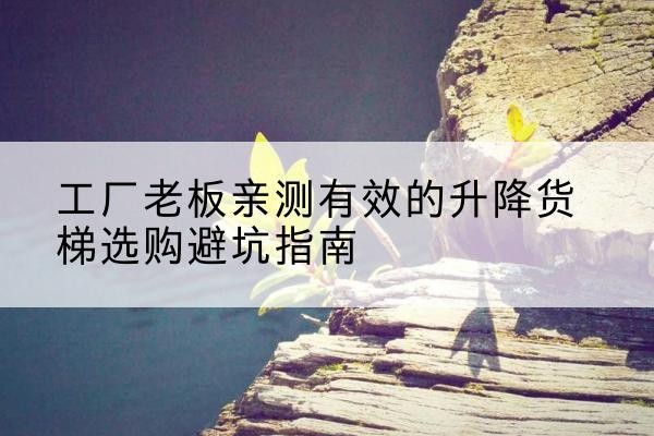 奉新升降货梯怎么选-工厂老板亲测有效的升降货梯选购避坑指南